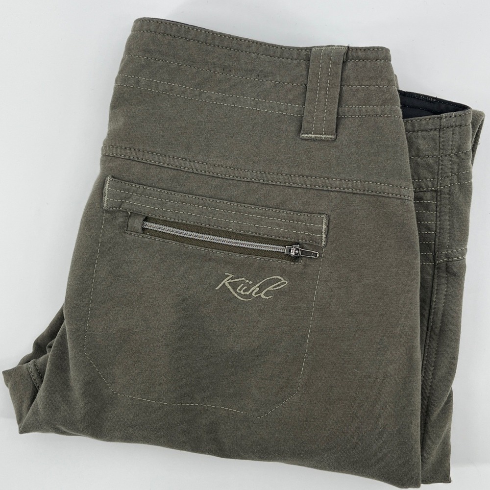 Kuhl Womens Olive Green Zippered Cargo Pants Size 8 Reg Outdoor Hiking P4-574